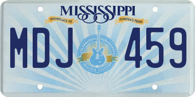 MS license plate MDJ459