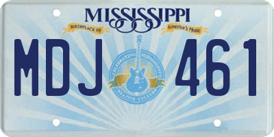 MS license plate MDJ461