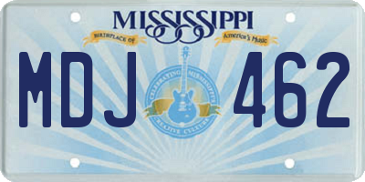MS license plate MDJ462