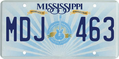 MS license plate MDJ463