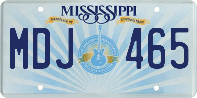 MS license plate MDJ465