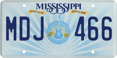 MS license plate MDJ466