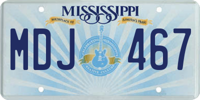 MS license plate MDJ467