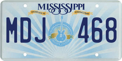 MS license plate MDJ468