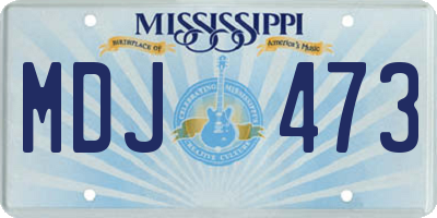 MS license plate MDJ473