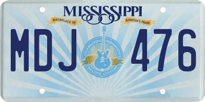 MS license plate MDJ476