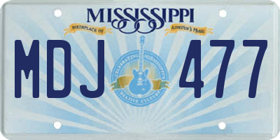 MS license plate MDJ477