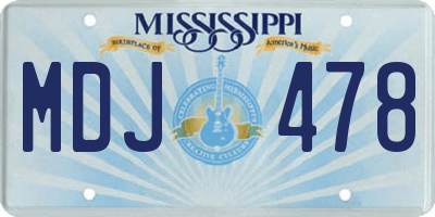MS license plate MDJ478