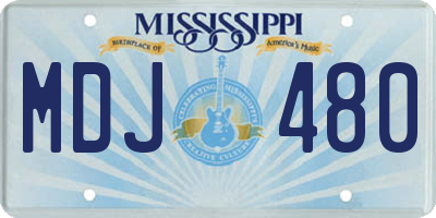 MS license plate MDJ480