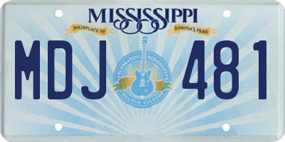 MS license plate MDJ481