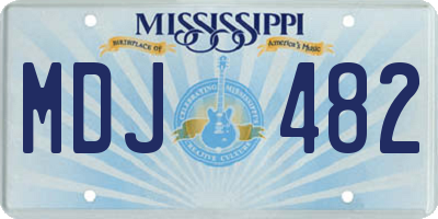 MS license plate MDJ482