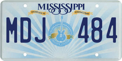 MS license plate MDJ484
