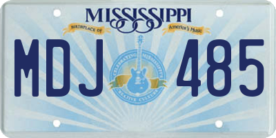 MS license plate MDJ485