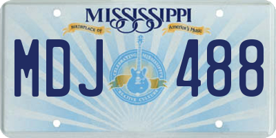 MS license plate MDJ488