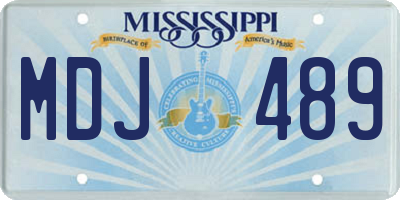 MS license plate MDJ489