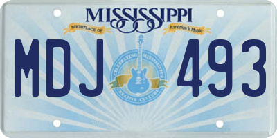 MS license plate MDJ493