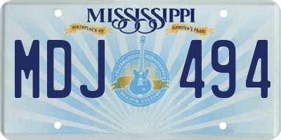 MS license plate MDJ494