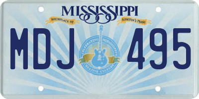 MS license plate MDJ495