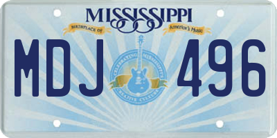 MS license plate MDJ496