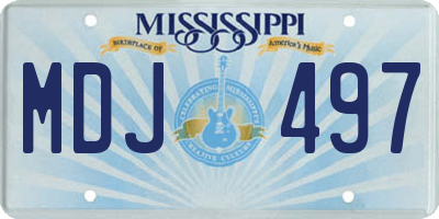 MS license plate MDJ497