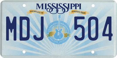 MS license plate MDJ504