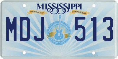 MS license plate MDJ513