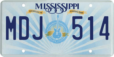 MS license plate MDJ514