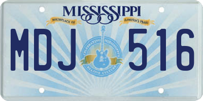 MS license plate MDJ516