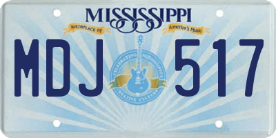 MS license plate MDJ517