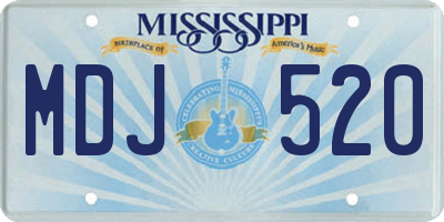 MS license plate MDJ520