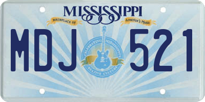 MS license plate MDJ521