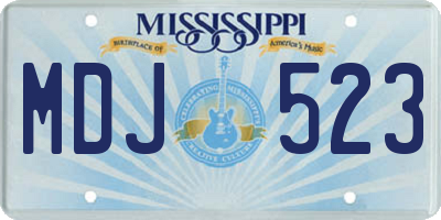 MS license plate MDJ523