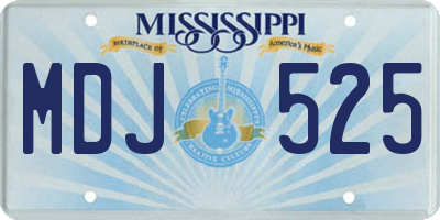 MS license plate MDJ525