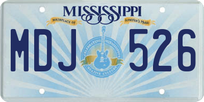 MS license plate MDJ526