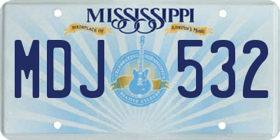 MS license plate MDJ532