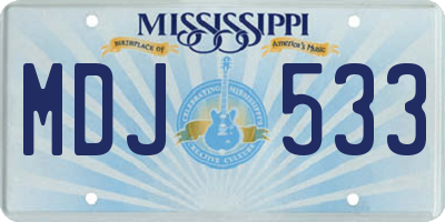 MS license plate MDJ533