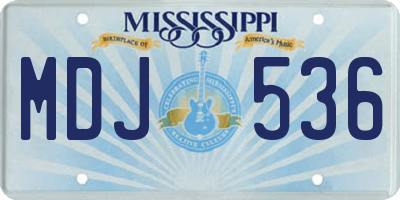 MS license plate MDJ536