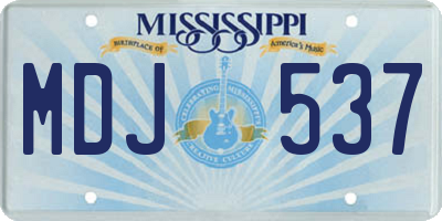 MS license plate MDJ537