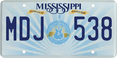 MS license plate MDJ538