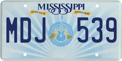 MS license plate MDJ539