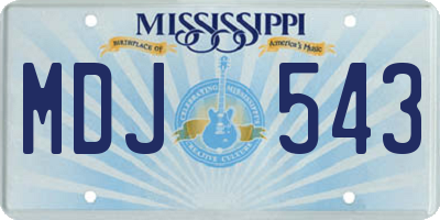MS license plate MDJ543