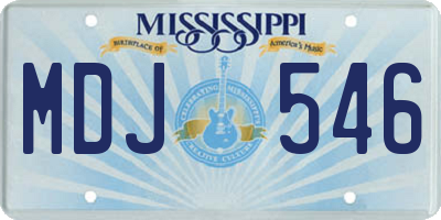 MS license plate MDJ546