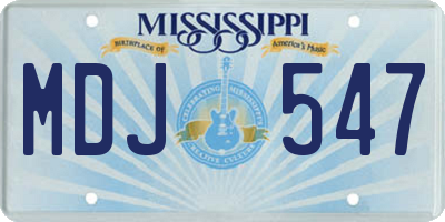 MS license plate MDJ547