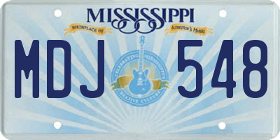 MS license plate MDJ548