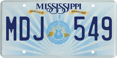MS license plate MDJ549