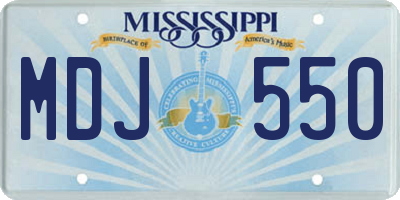 MS license plate MDJ550
