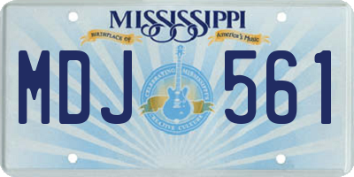 MS license plate MDJ561