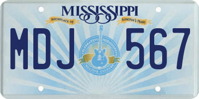 MS license plate MDJ567
