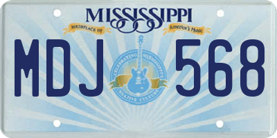 MS license plate MDJ568