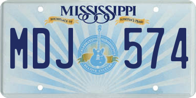 MS license plate MDJ574